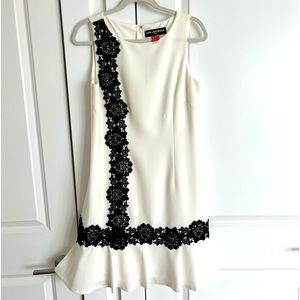 Women’s Size 10 Karl Lagerfield white dress with black detailing